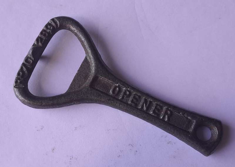Antique Cast Iron "Crown Cork" Bottle Opener With Patent Number.