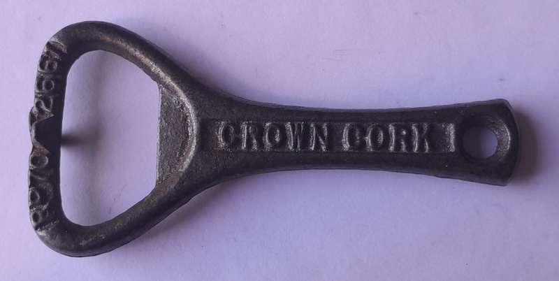 Antique Cast Iron "Crown Cork" Bottle Opener With Patent Number.