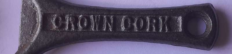 Antique Cast Iron "Crown Cork" Bottle Opener With Patent Number.
