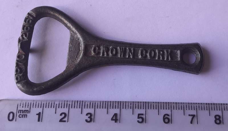 Antique Cast Iron "Crown Cork" Bottle Opener With Patent Number.