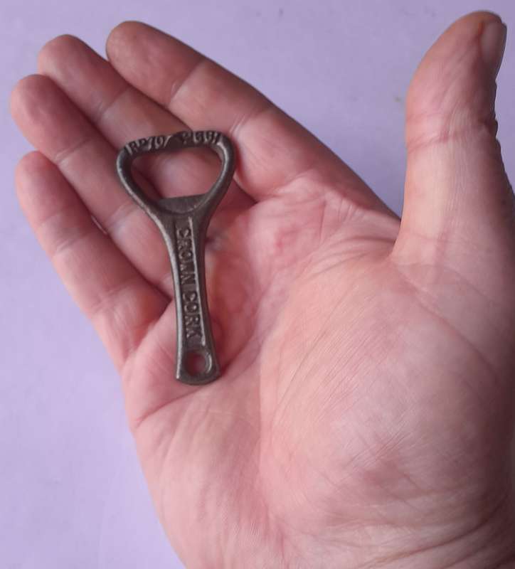 Antique Cast Iron "Crown Cork" Bottle Opener With Patent Number.