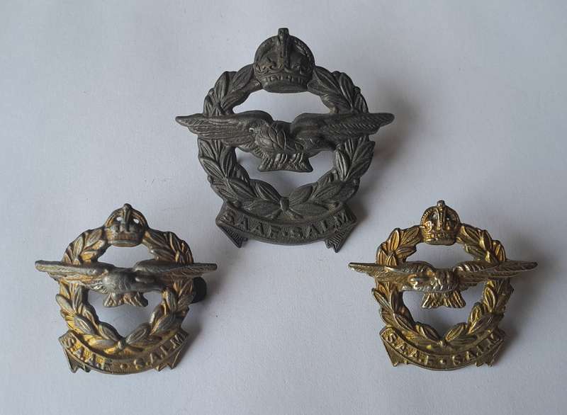 WW2 SA Airforce Badge Set.  Cap and Collars (Facing).