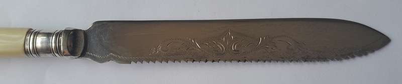 Vintage Sheffield Silver Plated Cake Knife With "Improved Saw Edge". In Original Box.