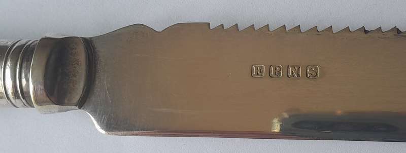 Vintage Sheffield Silver Plated Cake Knife With "Improved Saw Edge". In Original Box.