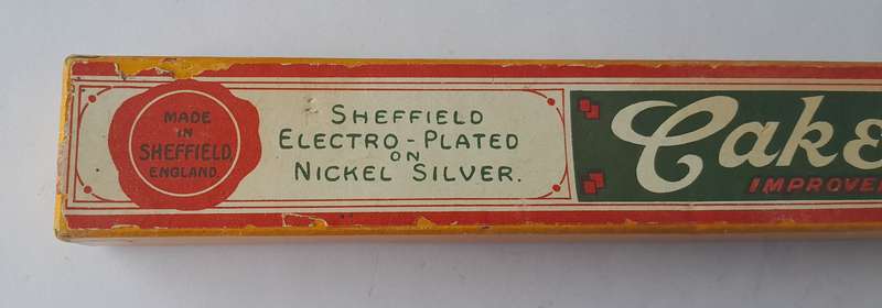 Vintage Sheffield Silver Plated Cake Knife With "Improved Saw Edge". In Original Box.