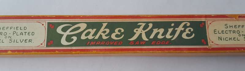 Vintage Sheffield Silver Plated Cake Knife With "Improved Saw Edge". In Original Box.