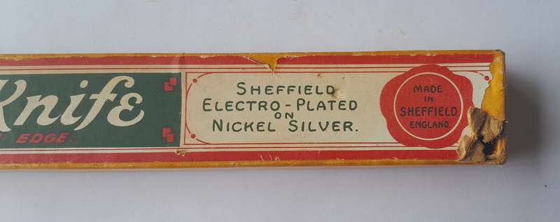 Vintage Sheffield Silver Plated Cake Knife With "Improved Saw Edge". In Original Box.