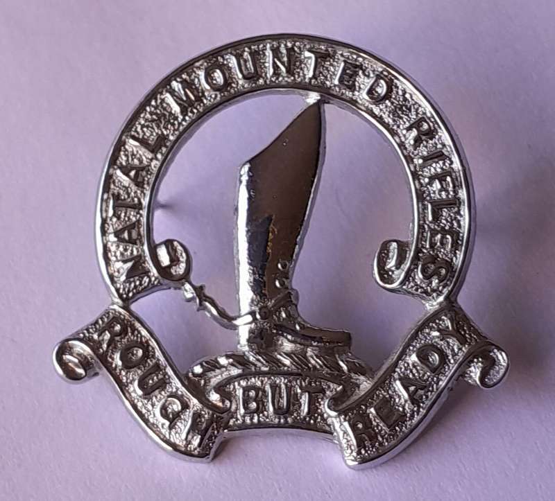 Natal Mounted Rifles Badge.  Pins Intact.