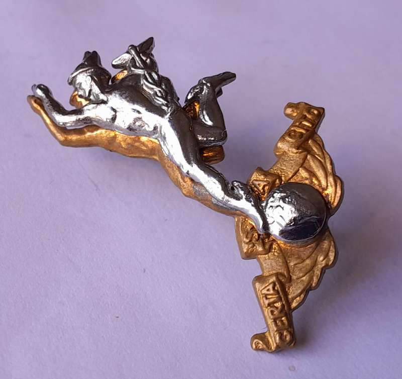SA Army Signal Corps Bi-Metal Beret Badge.  Lugs Intact.