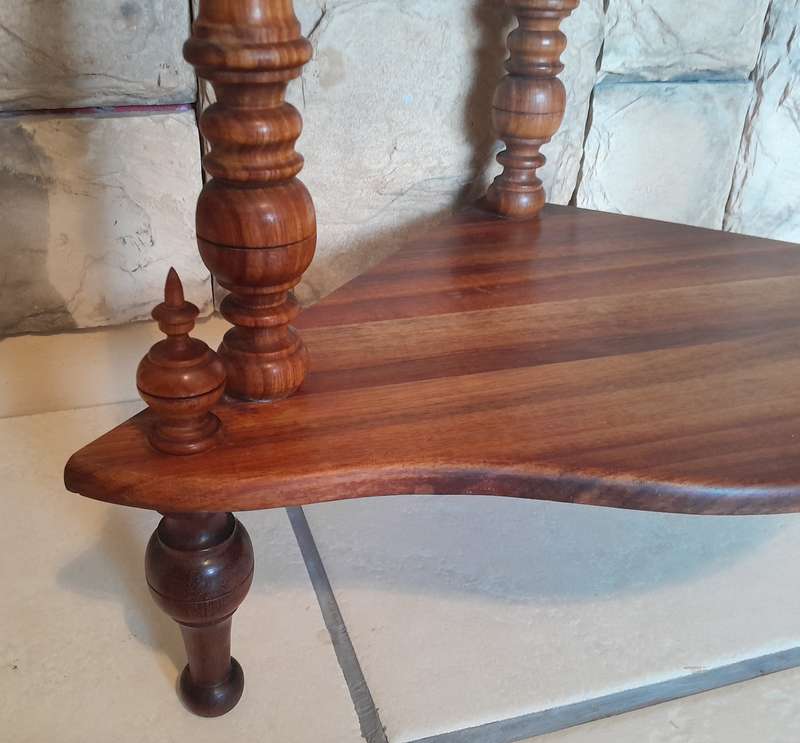 Vintage Blackwood 4-Tier Corner Whatnot By Kluyts Of Knysna. 1.42m High.  Collection Only.