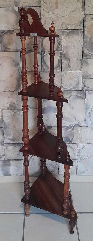 Vintage Blackwood 4-Tier Corner Whatnot By Kluyts Of Knysna. 1.42m High.  Collection Only.