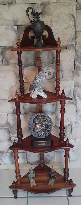 Vintage Blackwood 4-Tier Corner Whatnot By Kluyts Of Knysna. 1.42m High.  Collection Only.