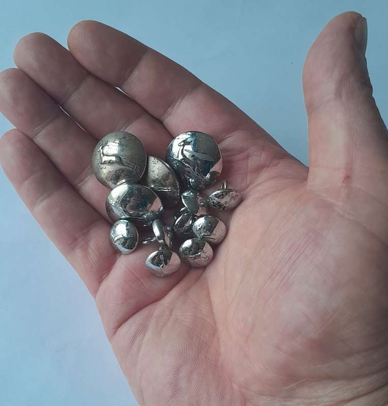 Vintage SA Army Infantry "Springbok" Chromed Button Set.