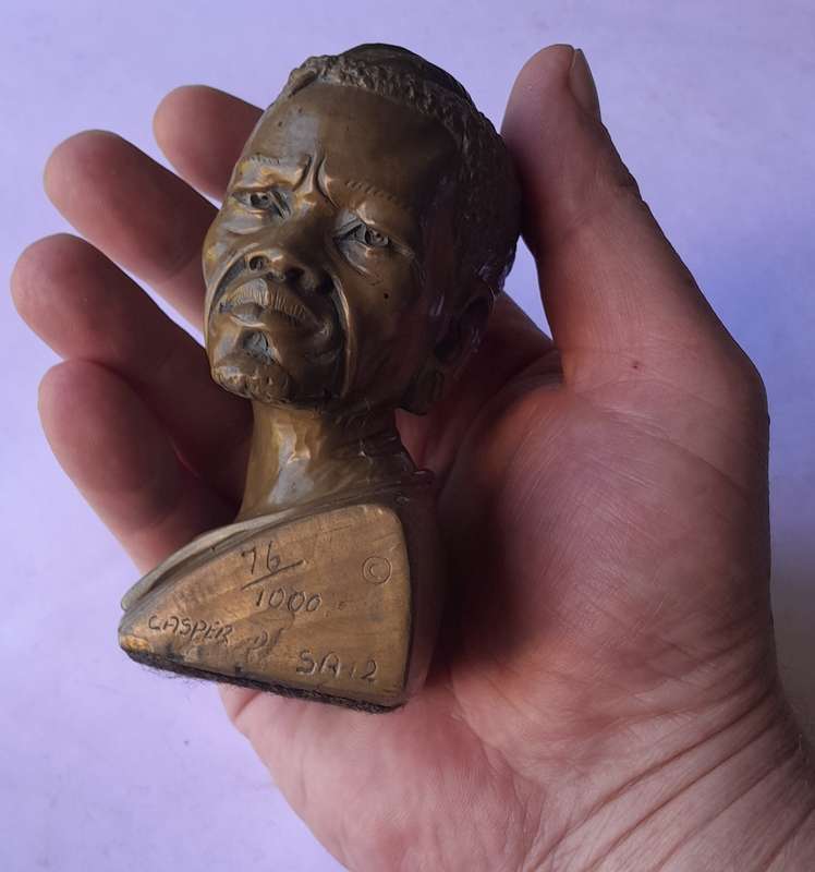 Casper Darare Cold Cast Bronze Bust. Signed And Numbered. 10.5cm.