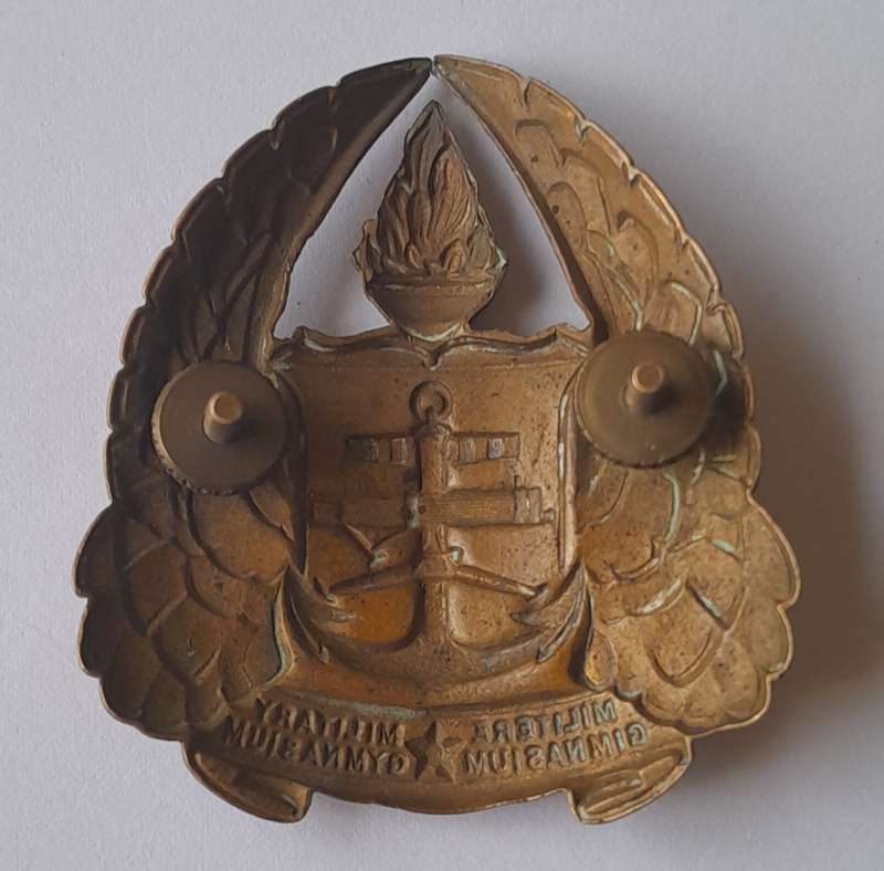 Early SADF Military Gymnasium Cap Badge.  Lugs Intact.