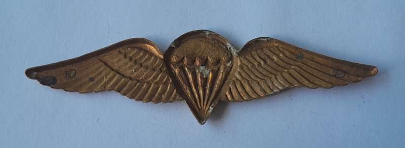 SADF Basic Paratrooper Wings Badge.  No Pins.