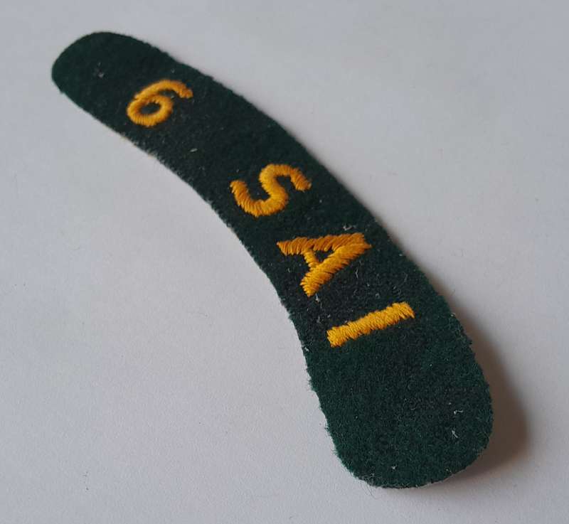 Early SA Army 6 SAI (Infantry) Embroidered Shoulder Title.