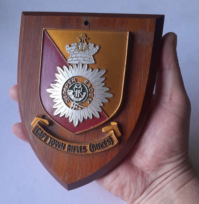 Vintage Cape Town Rifles (Dukes) Plaque.