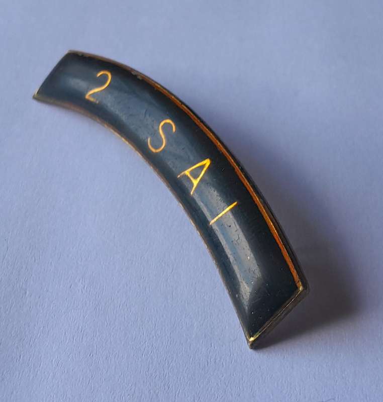 SADF 2 SAI (Infantry) Shoulder Title. All Pins Intact.