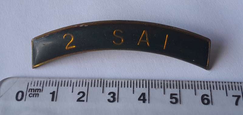 SADF 2 SAI (Infantry) Shoulder Title. All Pins Intact.
