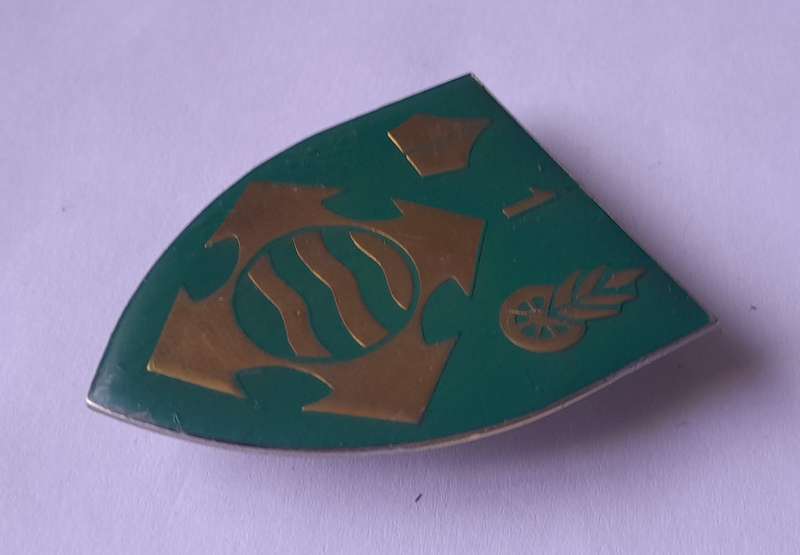 SADF Quartermaster General Composite Depot Shoulder Flash (RARE).  All Pins Intact.