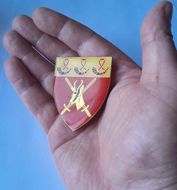 SADF Orange Free State Command Shoulder Flash.  All Pins Intact.