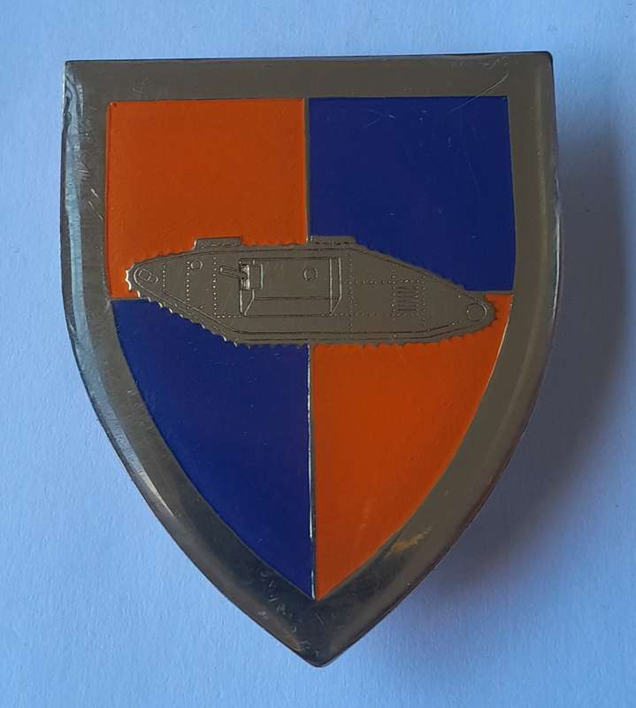 SADF School of Armour Shoulder Flash.  All Pins Intact.