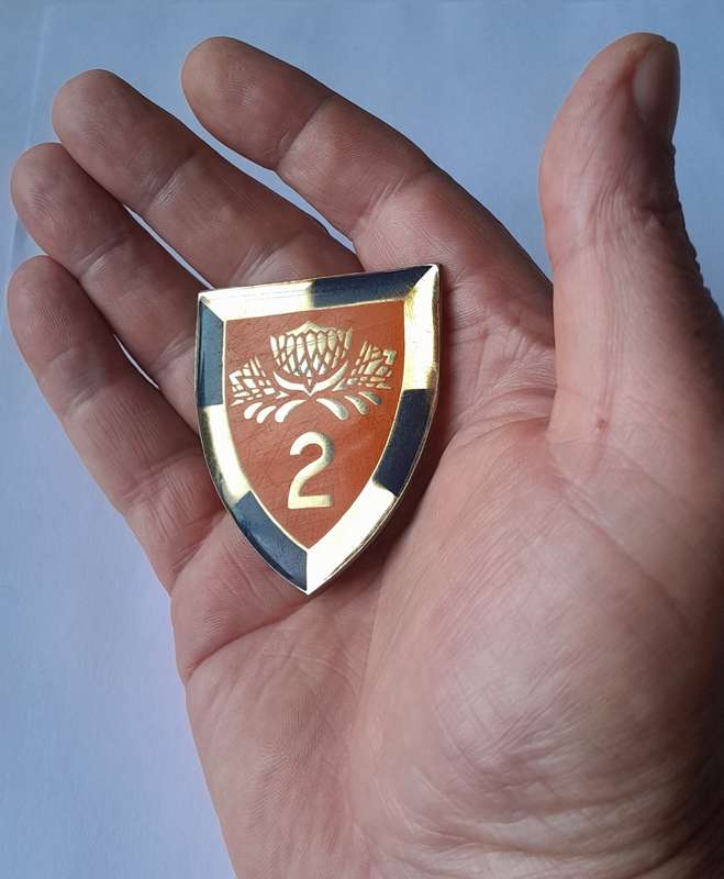 SADF 2 Special Service Battalion Shoulder Flash.  All Pins Intact.