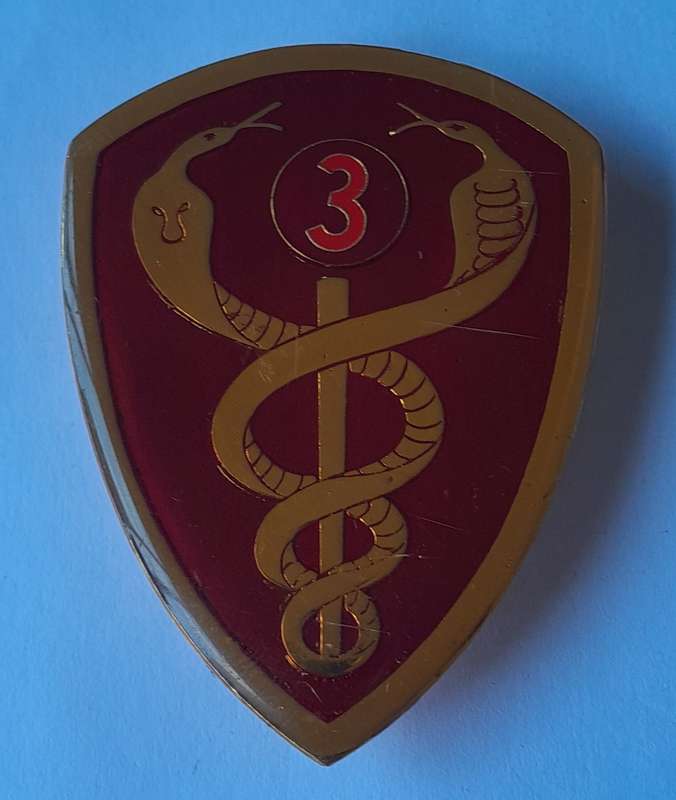 SADF 3 Military Hospital Shoulder Flash.  All Pins Intact.