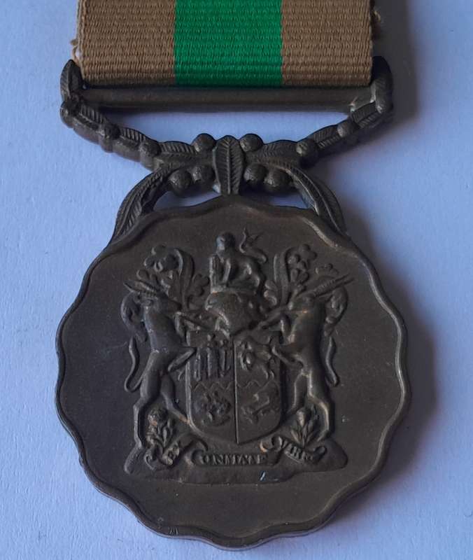SADF Good Service 10 Years Bronze Full Sized Medal. Numbered.
