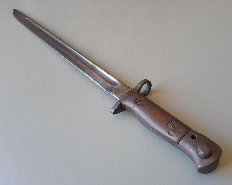 WW1 Chapman Bayonet With S.A. Union Broad Arrow.  Includes Scabbard.  Rare Maker.