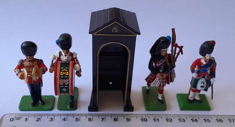 Collection of Vintage "Britains" Figurines And Guard House. 1 Bid for all.