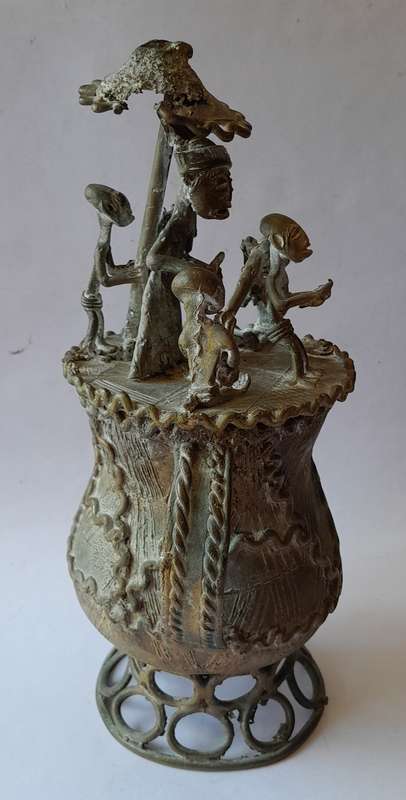Antique Ashanti Tribal Bronze Urn.