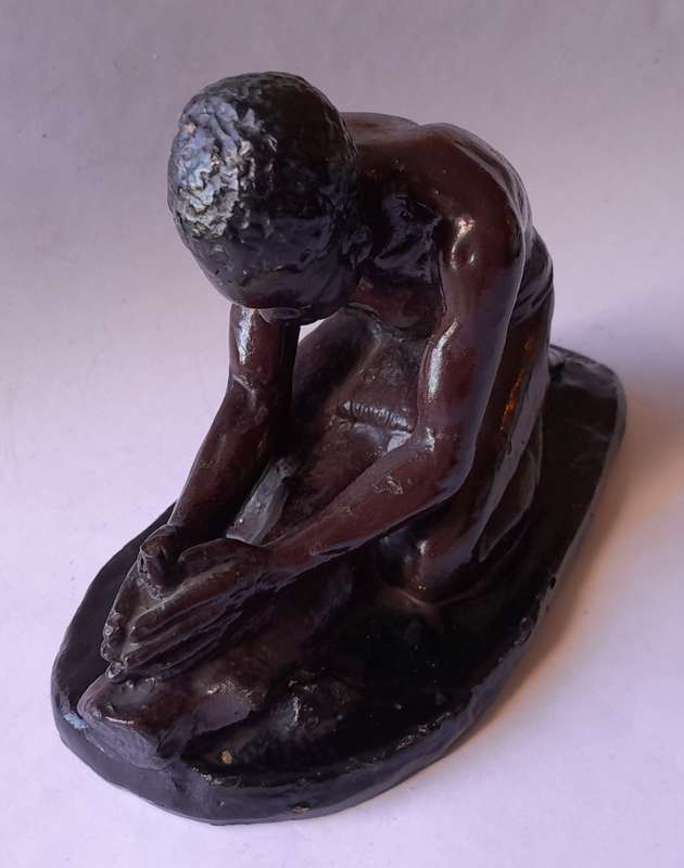 SA Artist Frederick Johannes Kruger (1907-1966) Glazed Clay Cast Sculpture. Signed.