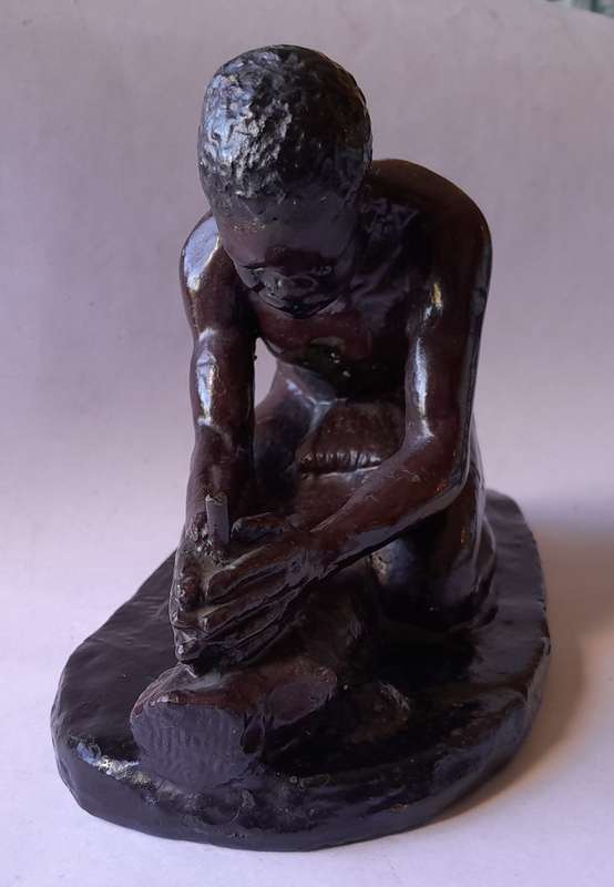 SA Artist Frederick Johannes Kruger (1907-1966) Glazed Clay Cast Sculpture. Signed.