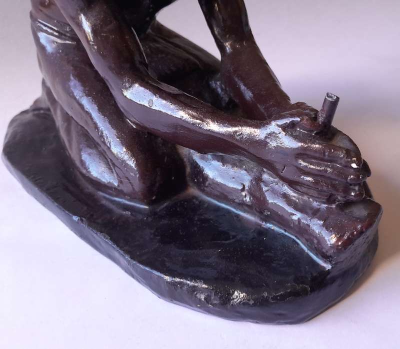 SA Artist Frederick Johannes Kruger (1907-1966) Glazed Clay Cast Sculpture. Signed.