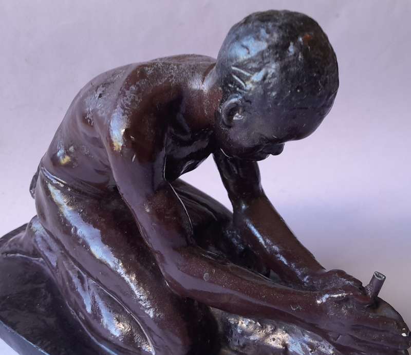 SA Artist Frederick Johannes Kruger (1907-1966) Glazed Clay Cast Sculpture. Signed.
