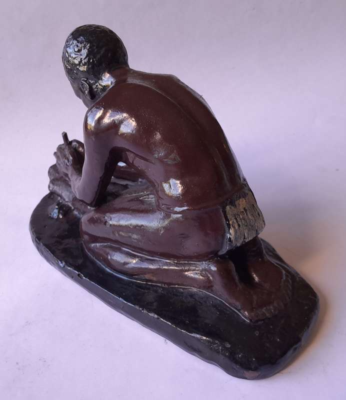 SA Artist Frederick Johannes Kruger (1907-1966) Glazed Clay Cast Sculpture. Signed.