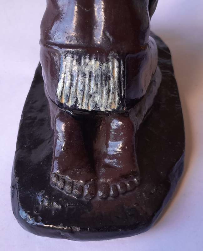 SA Artist Frederick Johannes Kruger (1907-1966) Glazed Clay Cast Sculpture. Signed.