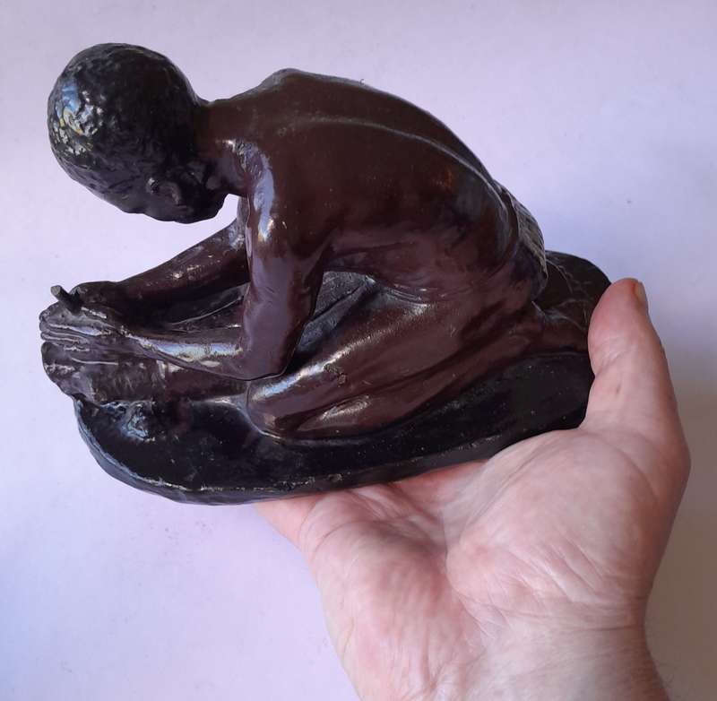 SA Artist Frederick Johannes Kruger (1907-1966) Glazed Clay Cast Sculpture. Signed.