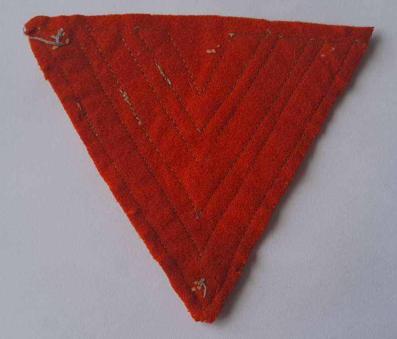 WW2 SA Army Sergeant's Rank Stripes With Orange S.P.F.S Backing.