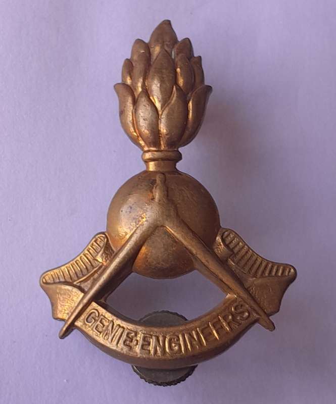 SA Army Genie / Engineers Cap Badge.  All Screw Lugs Intact.