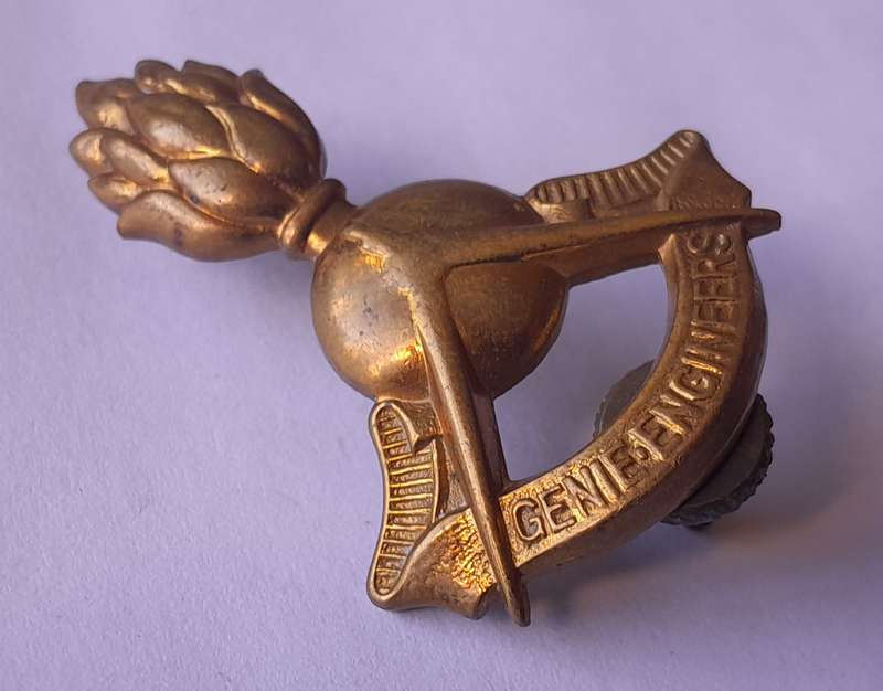 SA Army Genie / Engineers Cap Badge.  All Screw Lugs Intact.