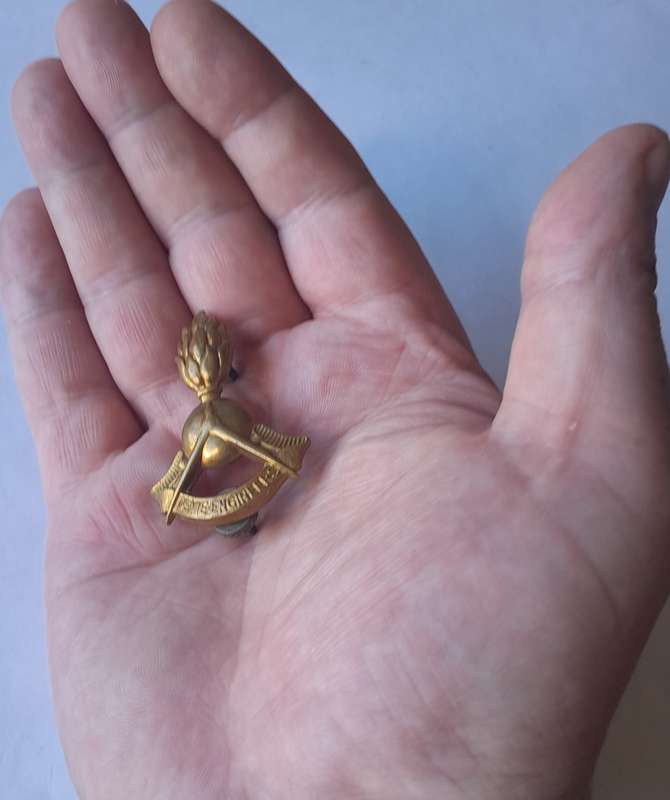 SA Army Genie / Engineers Cap Badge.  All Screw Lugs Intact.