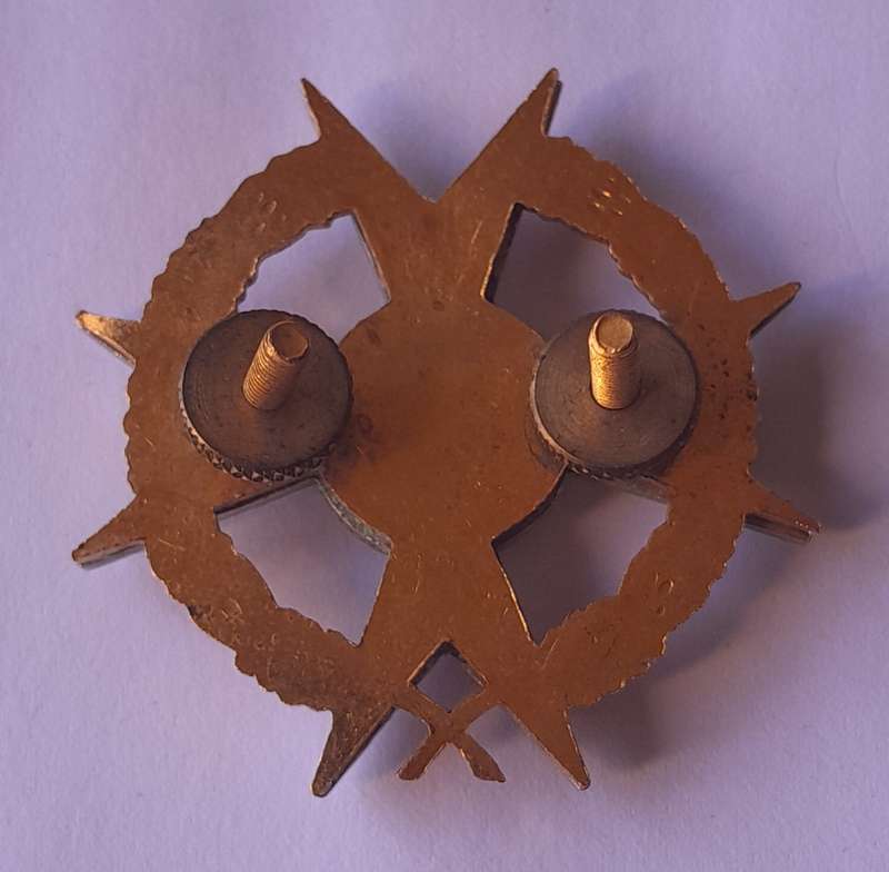 SADF Chaplain Cap Badge.  All Screw Lugs Intact.