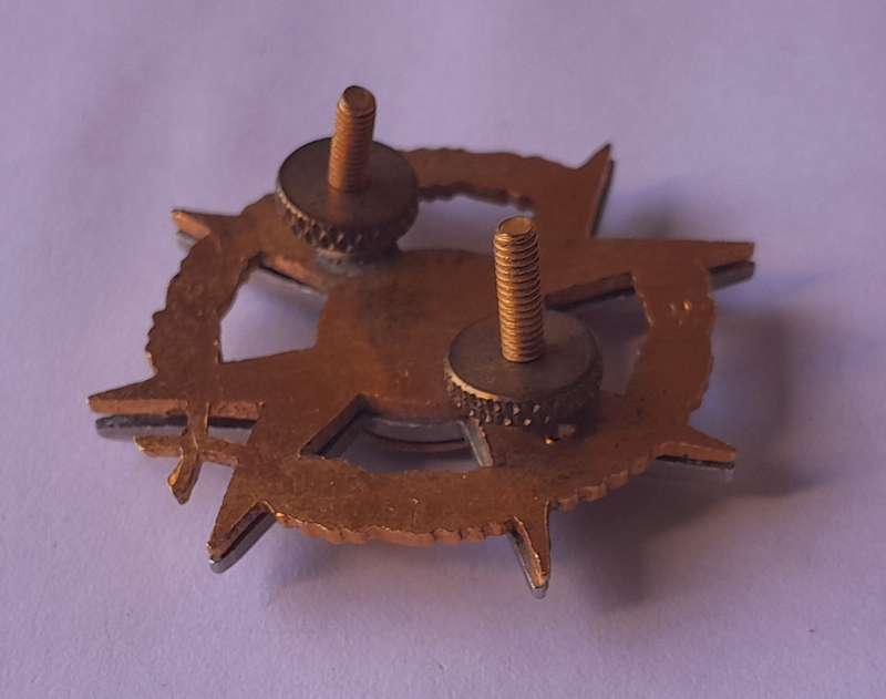 SADF Chaplain Cap Badge.  All Screw Lugs Intact.