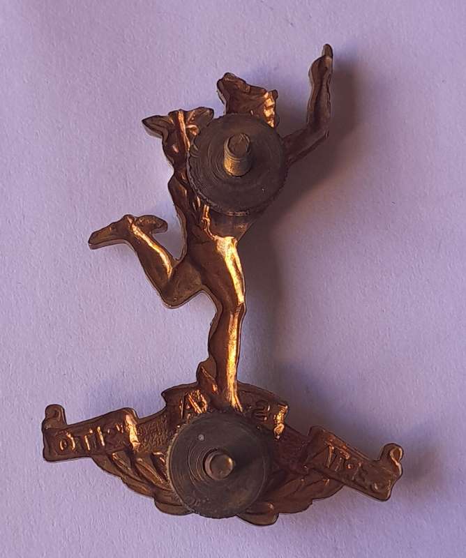 SADF Corps of Signals Bi-Metal Beret Badge.  All Screw Lugs Intact.