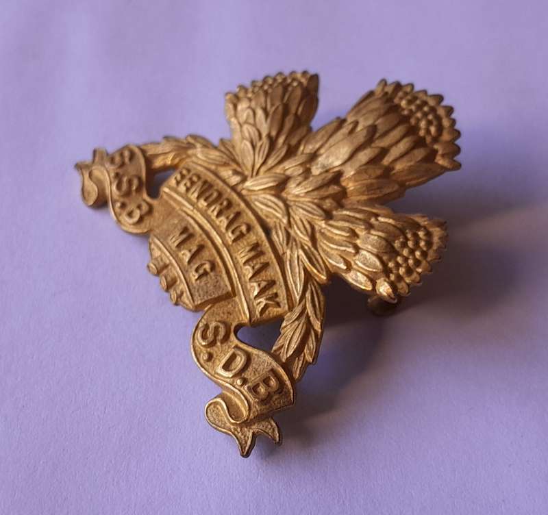 SA Army Special Service Battalion Cap Badge.  Lugs Intact.