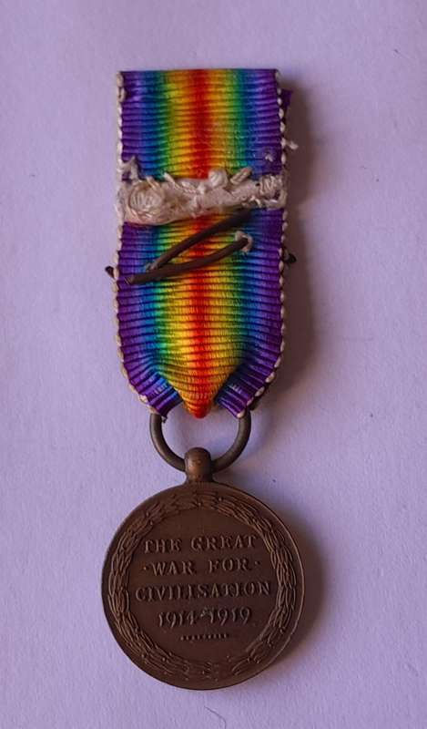 WW1 Miniature Victory Medal with MID Oak Leaf Clasp.