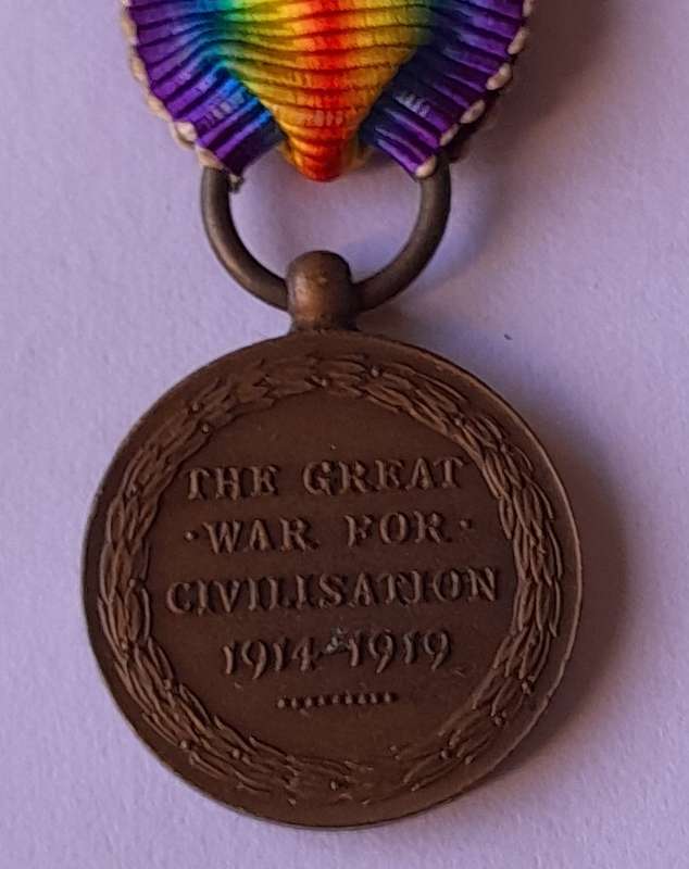 WW1 Miniature Victory Medal with MID Oak Leaf Clasp.